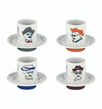 Load image into Gallery viewer, Vista Alegre Heteronimos Coffee Cups & Saucers, Set of 4