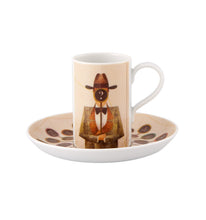Load image into Gallery viewer, Vista Alegre Pessoa Gonçalo Viana Coffee Cup and Saucer, Set of 4