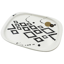 Load image into Gallery viewer, Ceramic Serving Tray with Geometric Black & White Design, Modern Abstract Pattern