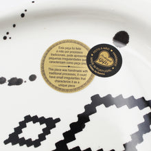 Load image into Gallery viewer, Ceramic Serving Tray with Geometric Black & White Design, Modern Abstract Pattern