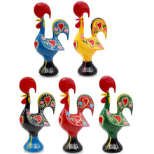 Load image into Gallery viewer, Traditional Hand-Painted Portuguese Good Luck Rooster Metal Figurine, 10"