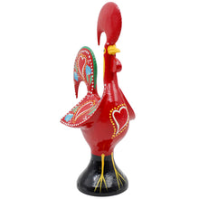 Load image into Gallery viewer, Traditional Hand-Painted Portuguese Good Luck Rooster Metal Figurine, 10"