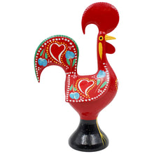 Load image into Gallery viewer, Traditional Hand-Painted Portuguese Good Luck Rooster Metal Figurine, 10"