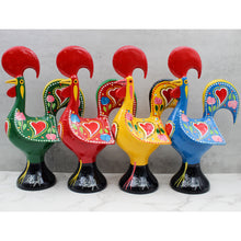 Load image into Gallery viewer, Traditional Hand-Painted Portuguese Good Luck Rooster Metal Figurine, 10"