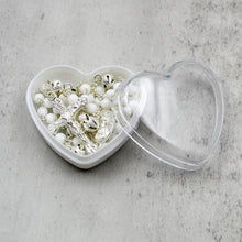 Load image into Gallery viewer, White Glass Bead Rosary with Silver Crucifix and Fatima Medal