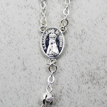 Load image into Gallery viewer, Our Lady of Fatima Rosary with Clear & Blue Beads, Medallion, and Case