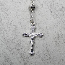 Load image into Gallery viewer, Our Lady of Fatima Rosary with Clear & Blue Beads, Medallion, and Case