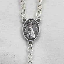 Load image into Gallery viewer, Our Lady of Fatima Rosary with Emerald Green Beads, Medallion, and Case