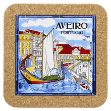 Load image into Gallery viewer, Aveiro Portugal Canal Scene Tile & Cork Trivet