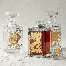 Load image into Gallery viewer, Vista Alegre Crystal Golden Whisky Decanter with Gold Ox
