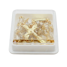 Load image into Gallery viewer, Our Lady of Fatima Rosary - 4mm Gold Plated Beads with Gold Tone Crucifix and Fatima Medallion