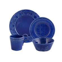 Load image into Gallery viewer, Bordallo Pinheiro Rua Nova Indigo 4 Piece Dinnerware Set
