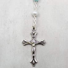 Load image into Gallery viewer, St. Joseph Rosary with Light Blue Beads, Medallion, and Case