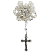 Load image into Gallery viewer, Our Lady of Fatima Made in Portugal Clear Shiny Glass Beads Rosary
