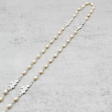 Load image into Gallery viewer, Our Lady of Fatima Rosary with Cream Oval Beads, Medallion, and Case