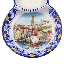 Load image into Gallery viewer, Hand-Painted Ceramic Olive Dish with Pit Holder – Porto, Portugal Design