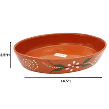 Load image into Gallery viewer, João Vale Hand Painted Traditional Clay Terracotta Oval Roaster