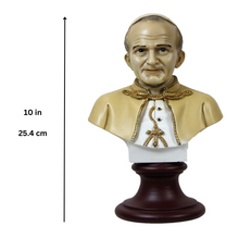 Load image into Gallery viewer, 10" Hand Painted Pope Saint John Paul II Bust Statue Religious Figurine