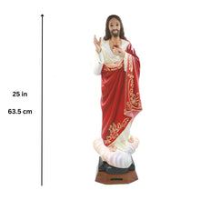 Load image into Gallery viewer, 25" Hand-painted Sacred Heart of Jesus Religious Statue Made in Portugal