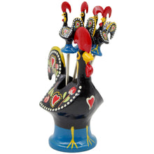 Load image into Gallery viewer, Traditional Hand-Painted Portuguese Good Luck Rooster with Appetizer Tapas Forks