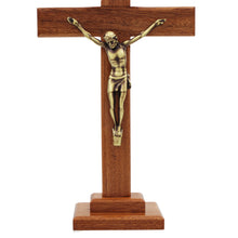 Load image into Gallery viewer, 9.75" Wooden Made in Portugal Altar Crucifix With Stand