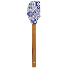 Load image into Gallery viewer, Portuguese Blue & White Azulejo Silicone Baking Spatula with Wooden Handle