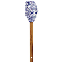 Load image into Gallery viewer, Portuguese Blue & White Azulejo Silicone Baking Spatula with Wooden Handle