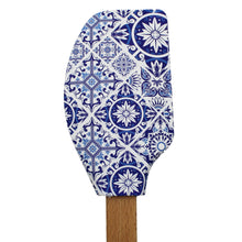Load image into Gallery viewer, Portuguese Blue & White Azulejo Silicone Baking Spatula with Wooden Handle