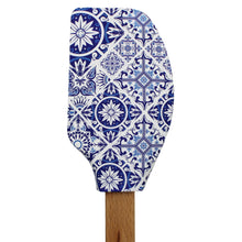 Load image into Gallery viewer, Portuguese Blue & White Azulejo Silicone Baking Spatula with Wooden Handle