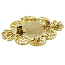Load image into Gallery viewer, Portuguese Filigree Pin with Replica Gold Coin Design – Gold Color