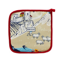 Load image into Gallery viewer, 100% Cotton Portuguese Cities Red Oven Mitt and Pot Holder