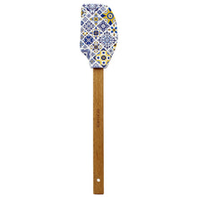 Load image into Gallery viewer, Portuguese Blue & Yellow Azulejo Silicone Baking Spatula with Wooden Handle