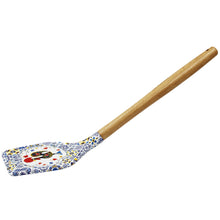 Load image into Gallery viewer, Silicone Spatula Turner with Wooden Handle - Azulejo Background & Rooster Design