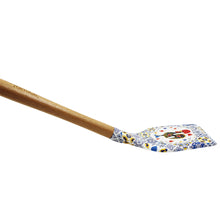 Load image into Gallery viewer, Silicone Spatula Turner with Wooden Handle - Azulejo Background & Rooster Design