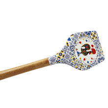 Load image into Gallery viewer, Silicone Spatula Turner with Wooden Handle - Azulejo Background & Rooster Design