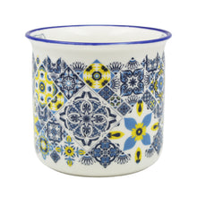 Load image into Gallery viewer, Portugal Blue & Yellow Azulejo Ceramic Coffee Mug, 12 oz.
