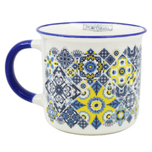 Load image into Gallery viewer, Portugal Blue & Yellow Azulejo Ceramic Coffee Mug, 12 oz.