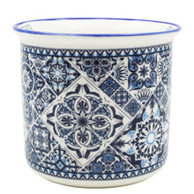 Load image into Gallery viewer, Portugal Azulejo Tile Ceramic Coffee Mug with Blue and White Pattern, 12 oz.