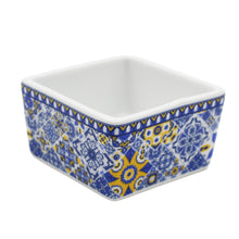 Load image into Gallery viewer, Portuguese Azulejo Style Sauce & Snack Dishes with Wooden Serving Tray