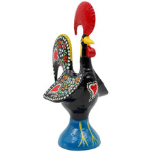 Load image into Gallery viewer, Traditional Hand-Painted Portuguese Good Luck Rooster Metal Figurine, 6"