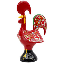 Load image into Gallery viewer, Traditional Hand-Painted Portuguese Good Luck Rooster Metal Figurine, 6"