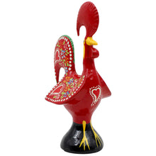 Load image into Gallery viewer, Traditional Hand-Painted Portuguese Good Luck Rooster Metal Figurine, 6"