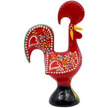 Load image into Gallery viewer, Traditional Hand-Painted Portuguese Good Luck Rooster Metal Figurine, 6"