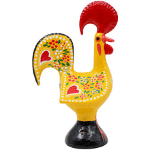 Load image into Gallery viewer, Traditional Hand-Painted Portuguese Good Luck Rooster Metal Figurine, 6"