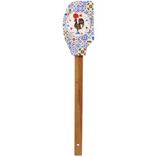 Load image into Gallery viewer, Traditional Portuguese Azulejo and Rooster Design Silicone Spatula with Wooden Handle