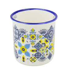 Load image into Gallery viewer, Traditional Portuguese Azulejo Blue & Yellow Pattern Ceramic Espresso Cup