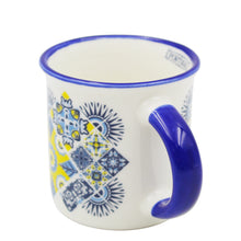 Load image into Gallery viewer, Traditional Portuguese Azulejo Blue & Yellow Pattern Ceramic Espresso Cup