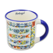 Load image into Gallery viewer, Vibrant Portuguese Sardine & Azulejo Design Ceramic Espresso Cup