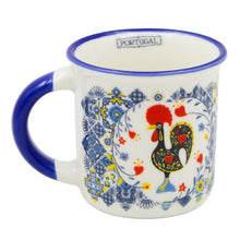 Load image into Gallery viewer, Portuguese Rooster Azulejo Ceramic Espresso Cup, 3 oz.