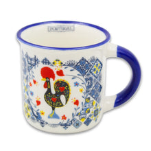 Load image into Gallery viewer, Portuguese Rooster Azulejo Ceramic Espresso Cup, 3 oz.